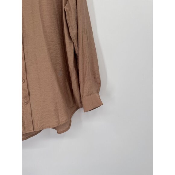 Chicos 2 Button-Down Collared Shirt top Womens Size large crinkle - Picture 3 of 5